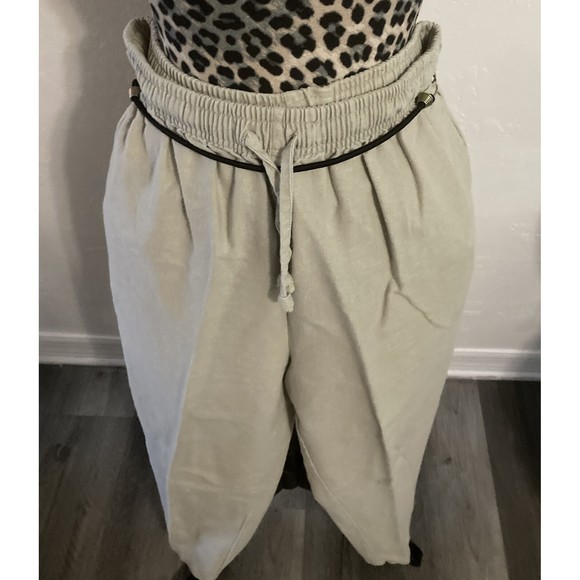 Allyson Whitmore Petites 2 piece set size PL Linen novelty print  beige - Picture 7 of 8